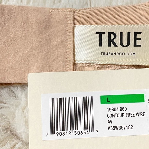 True & Co Women's Freewire Lightly Lined Mesh Bra In Dulce/ Nude Size L NEW - Picture 2 of 12
